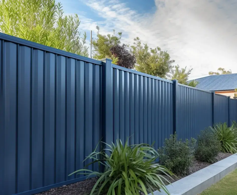 Blue Colorbond fence for a property in Port Macquarie